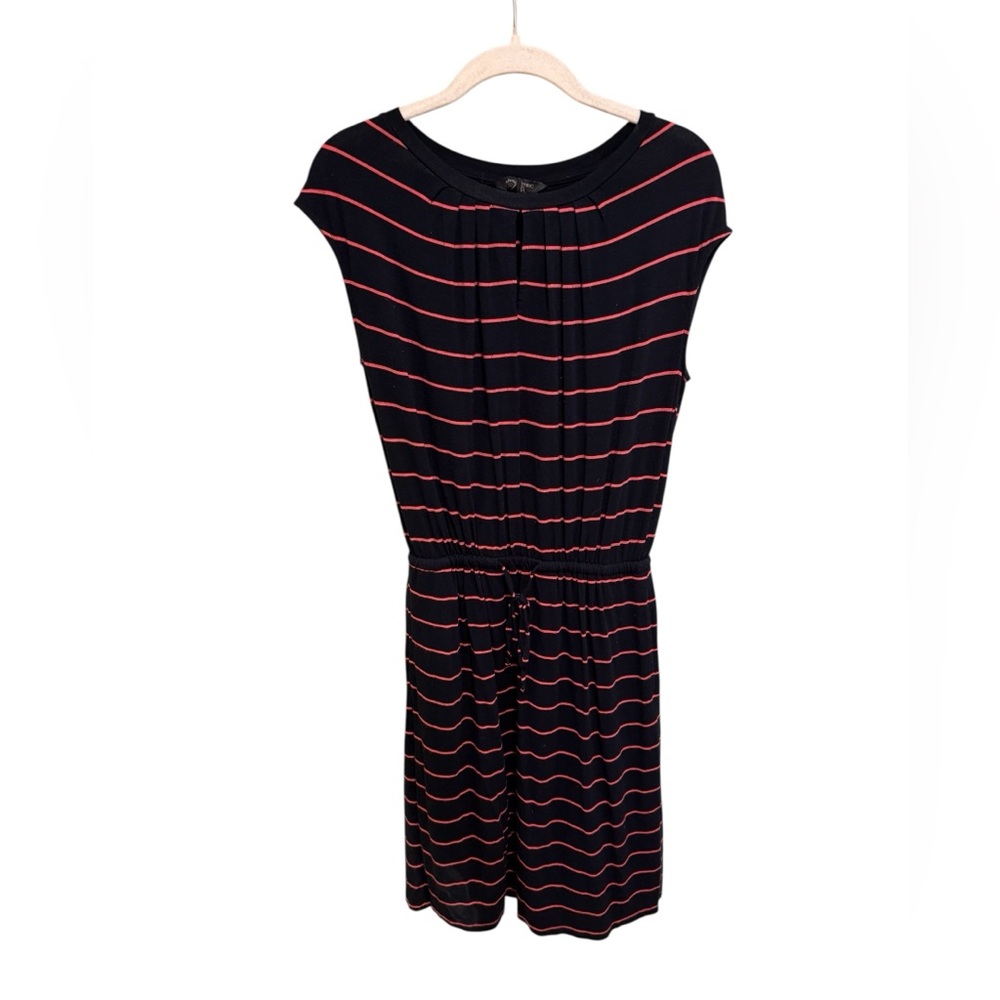 Banana Republic Blue & Pink Striped Midi Dress- Perfect Cotton Blend - Oversized